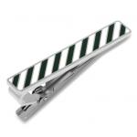 Varsity Stripes Green and White Tie Clip.jpg